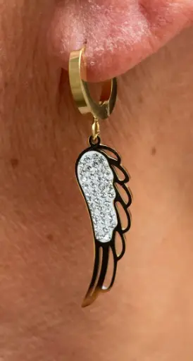 Boucles d'oreilles ailes strass n°221