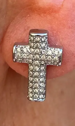 Boucles d'oreilles croix strass n°229