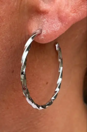 Boucles d'oreilles créoles tressée n°230