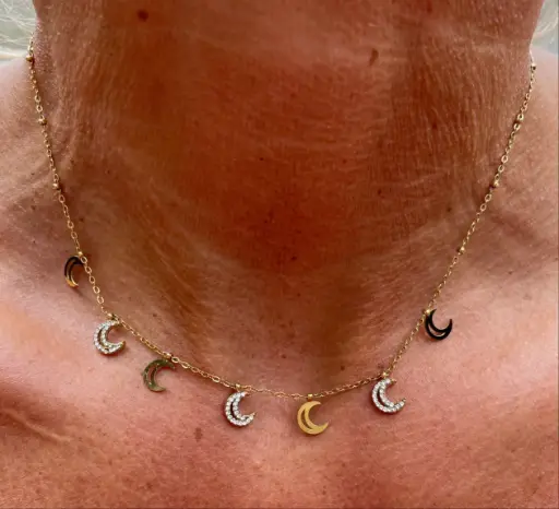 Collier chaîne minis lunes K366