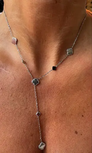 Collier chaîne pendant Trèfles pleins K1064