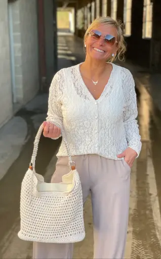 Gilet Dentelle Crépon