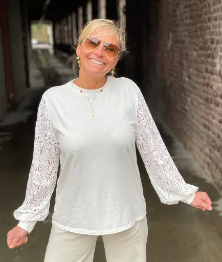 Blouse manches dentelle