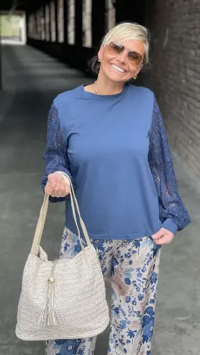 Blouse manches dentelle