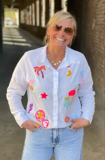 Chemisier Broderies Colors