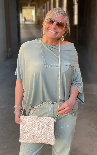 Blouse col tombant