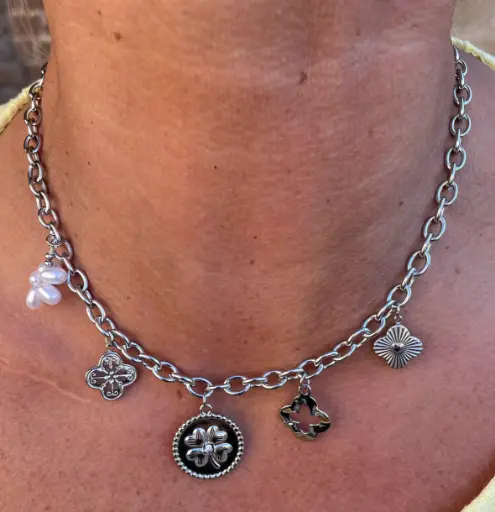 Collier chaîne Breloques pièce K1026