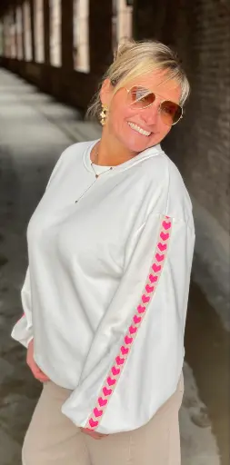 Sweat coeurs manches