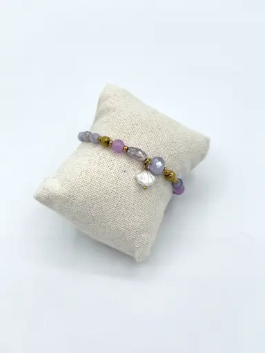 Bracelet coquillages n°149(mauve)