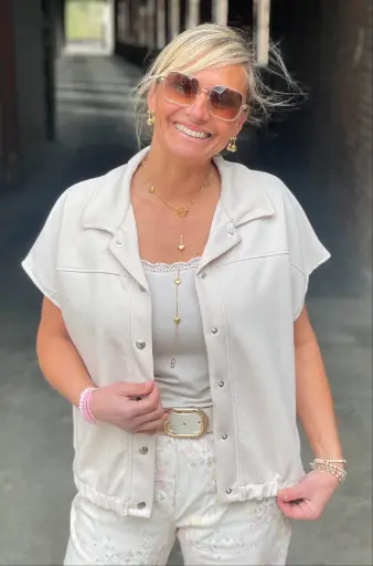 Gilet sans manches pressions