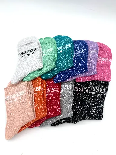 Chaussettes Paillettes AMOUREUSE Démarquées 