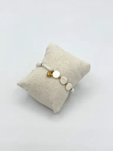 Bracelet 3 ronds coeur n°125( blanc)