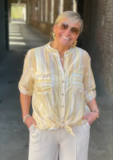 Chemisier Col Mao Linda