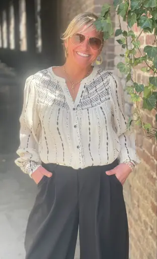 Chemisier Col Mao Smock