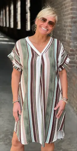 Robe courte lignée