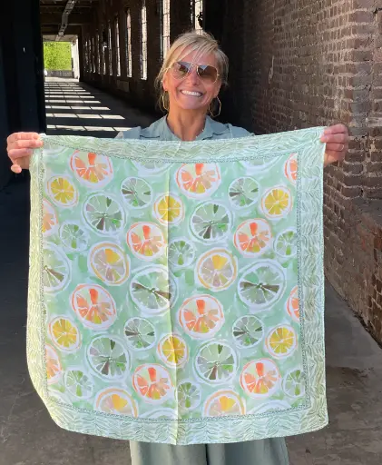 Foulard carré agrumes