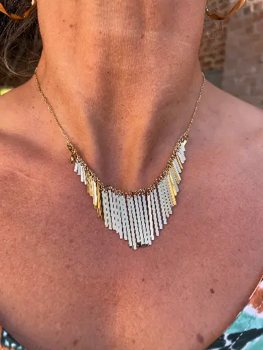 Collier chaine franges AGS007