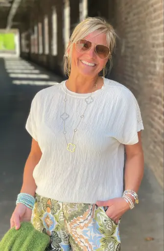 Blouse Crepon dentelle Epaules 