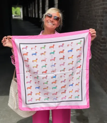 Foulard carré Teckel Cartoon