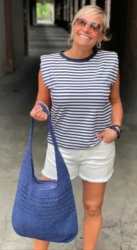 Top épaulettes Marin