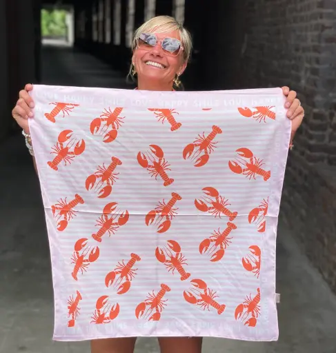 Foulard carré ligné Ecrevisses
