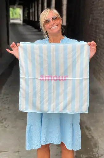 Foulard carré SMALL ligné Amour
