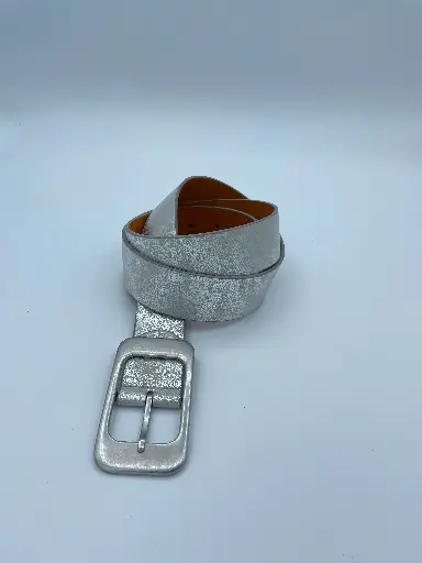 Ceinture boucle rectangle brillante métal