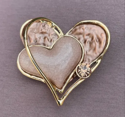 Broche aimant Double Coeur