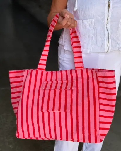 Sac Cabas rayé éponge