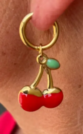Boucles d'oreilles anneau Cerises n°264
