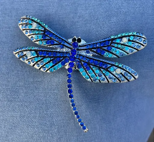 Broche aimant libellule strass