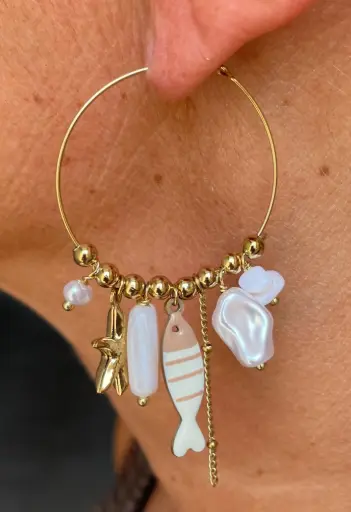Boucles d'oreilles Sardines Etoiles de Mer n°280