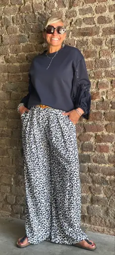 Pantalon léopard ceinture