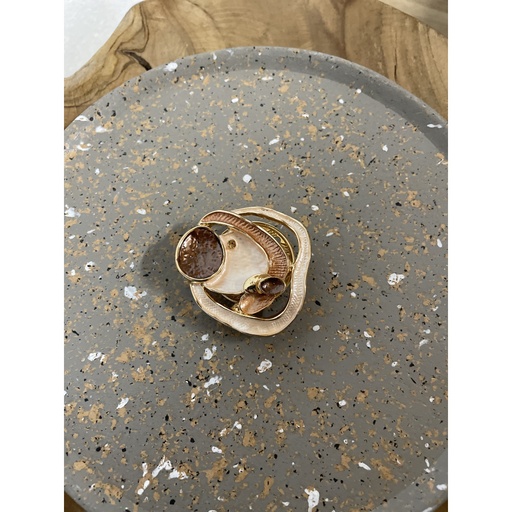 Broche aimant effet pierre antique