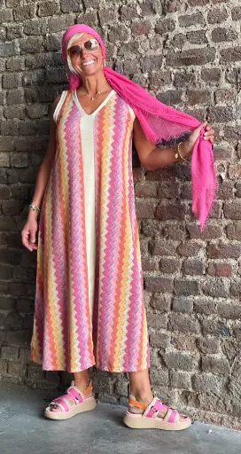 Robe longue Lurex Zig Zag