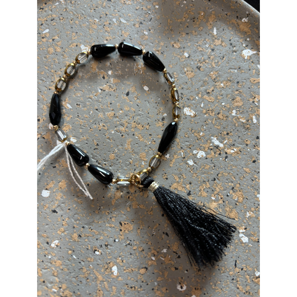 Bracelet pompon noir n°140