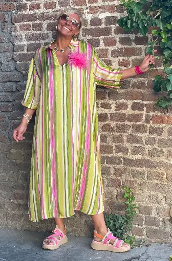 Robe longue effet satin lignée 
