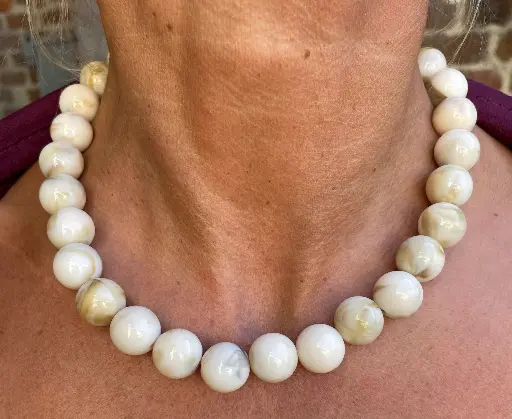 Collier Boules Marbre