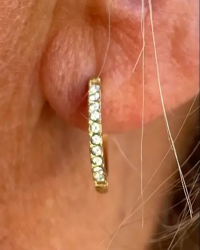 Boucles d'oreilles anneau strass N°287