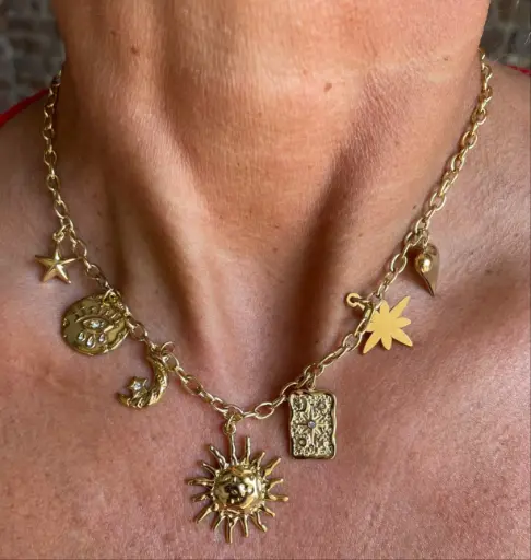 Collier chaîne breloques Tarot K1085