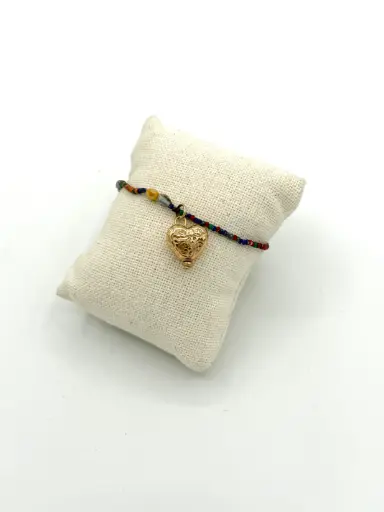 Bracelet fin perles coeur pendant n°206 (MTC)