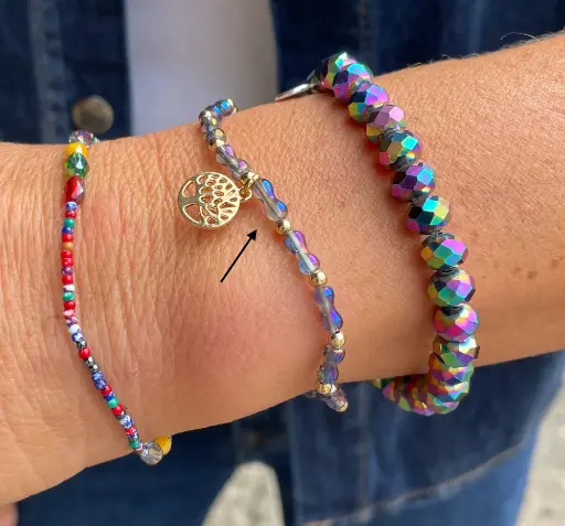 Bracelet fin arbre de vie n°178 (Bleu)