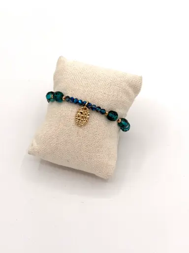 Bracelet pièce martelée écailles n°304 (Turquoise)