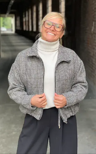 Blouson zip Pied de Poule