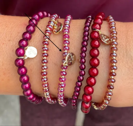 Bracelet perles plates doré