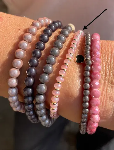 Bracelet perles plates dorées