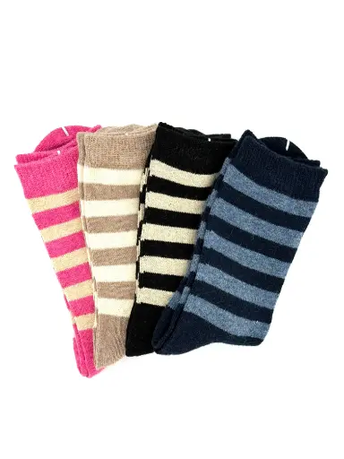 Chaussettes laine rayée
