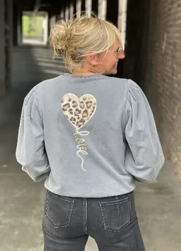 Sweat coeur fourrure Léo