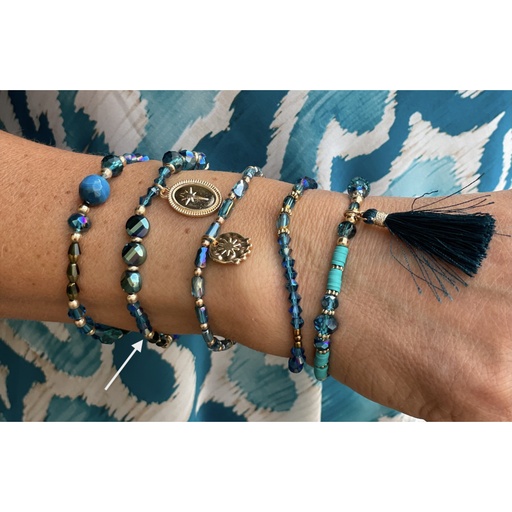 Bracelet médaillon n°170 (Bleu pétrole)