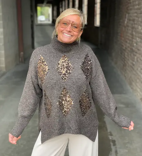 Pull Losanges Sequins